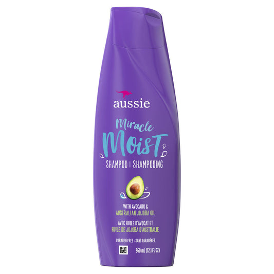 Aussie Miracle Moist Shampoo 12.1 Ounce With Avocado & Jojoba Oil (360ml)